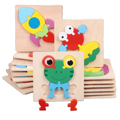 Wooden jigsaw puzzle frog