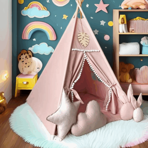 Kids Teepee Tent - Toddler Play Tent - Image 3