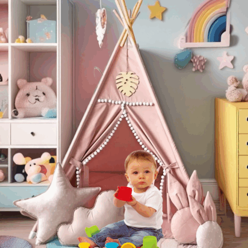 Kids Teepee Tent - Toddler Play Tent - Image 6