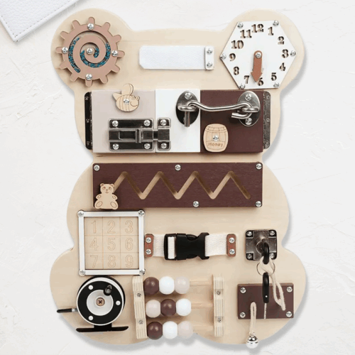 Wooden Bear Busy Board