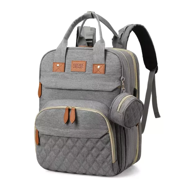 Grey nappy bag backpack