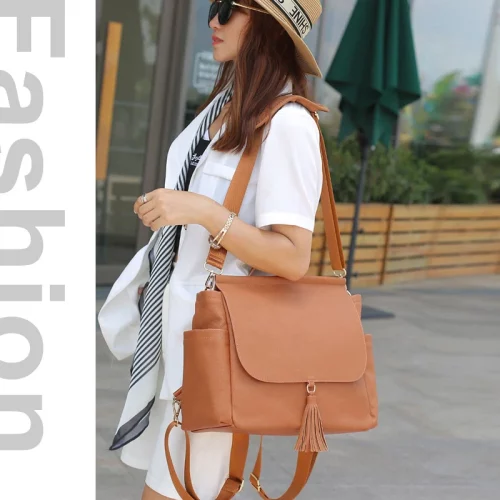 Leather multifunction nappy bag