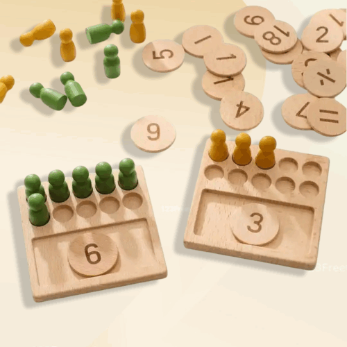 Kids counting pegs board