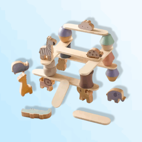 Montessori animals balancing figures